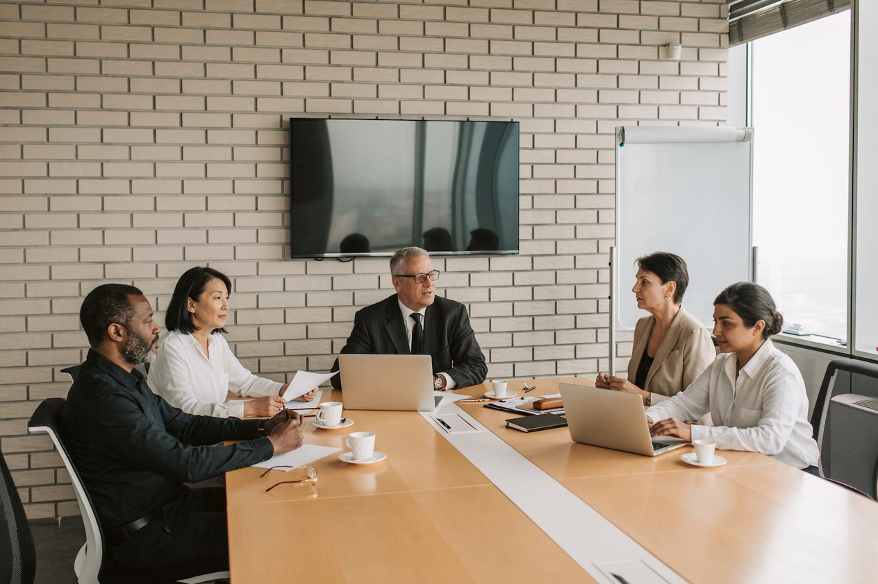 people having a business meeting